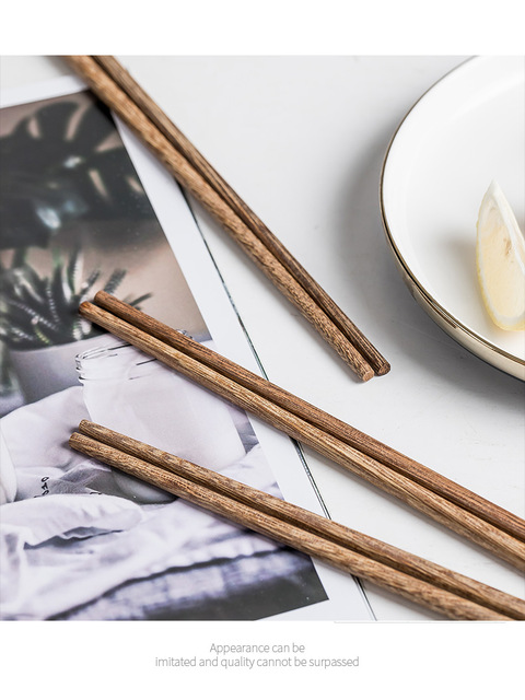 Pałeczki do jedzenia japońskie, naturalne drewniane, bambusowe, bez lakieru i wosku, zestaw 10 par - Wianko - 24