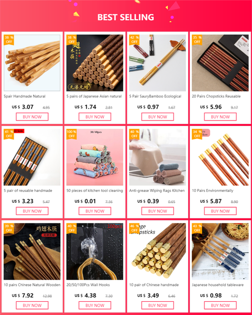 Pałeczki do jedzenia japońskie, naturalne drewniane, bambusowe, bez lakieru i wosku, zestaw 10 par - Wianko - 3
