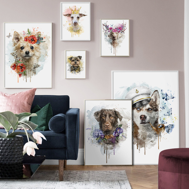 Obraz ściany na płótnie Pies Husky Labrador Sznaucer Samoyed Nordic - plakaty i druki do salonu - Wianko - 3