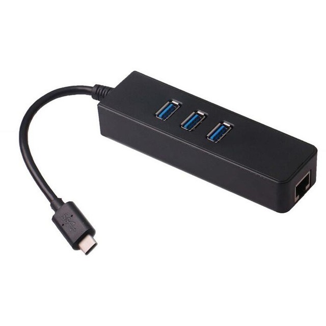 HUB USB 3.0 z 3 portami, adapter Gigabit Ethernet USB 3.1 typu C do RJ45 1000 mb/s - Wianko - 2