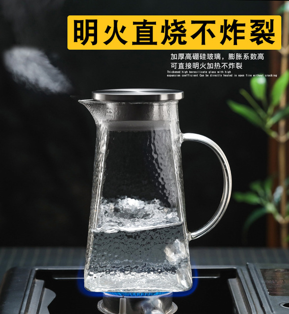 Dzbanek na herbatę szklany imbryk żaroodporny z nasadką ze stali nierdzewnej - 1L/1.2L/1.5L/1.8L - Wianko - 12