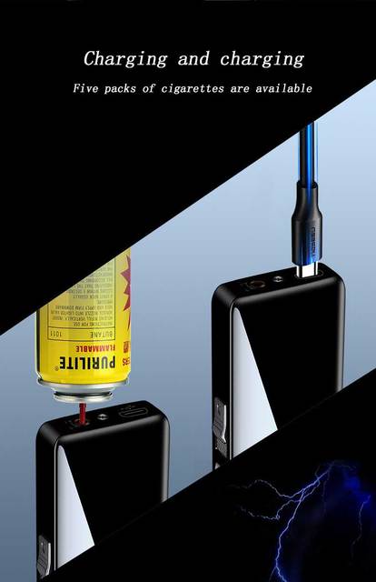 Wiatroodporna zapalniczka USB z podwójnym łukiem plazmowym - odpowiednia do zapalania cygar i gadżetów męskich z zasilaniem LED - Wianko - 17