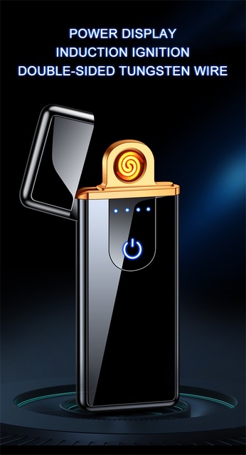 Wiatroodporna zapalniczka USB z podwójnym łukiem plazmowym - odpowiednia do zapalania cygar i gadżetów męskich z zasilaniem LED - Wianko - 21