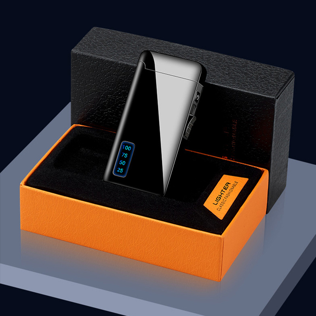 Wiatroodporna zapalniczka USB z podwójnym łukiem plazmowym - odpowiednia do zapalania cygar i gadżetów męskich z zasilaniem LED - Wianko - 15