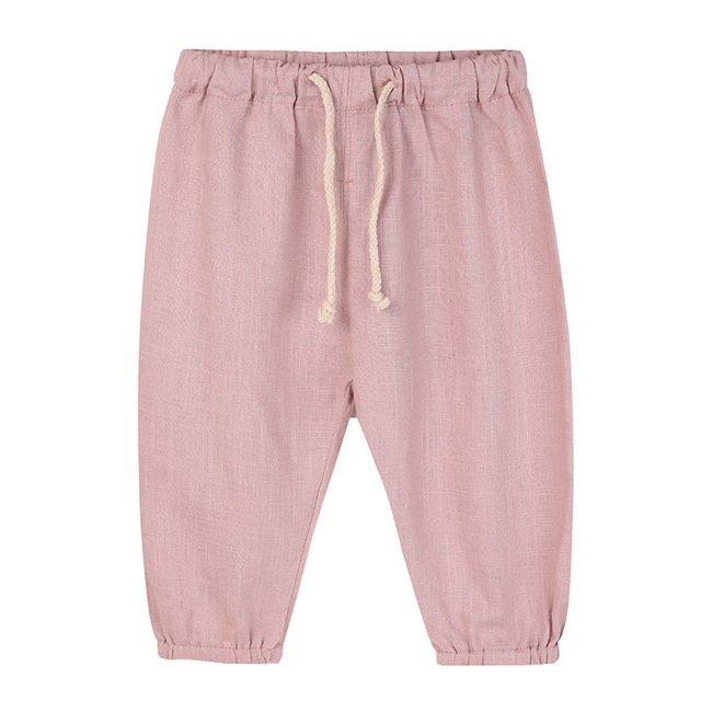 Dziecięce lniane spodnie wiosenno-letnie chłopięce i dziewczęce haremowe, materiał: bawełna+lniany (WT620) - Wianko - 14