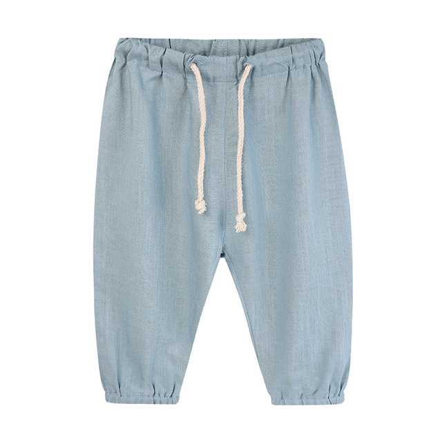 Dziecięce lniane spodnie wiosenno-letnie chłopięce i dziewczęce haremowe, materiał: bawełna+lniany (WT620) - Wianko - 13