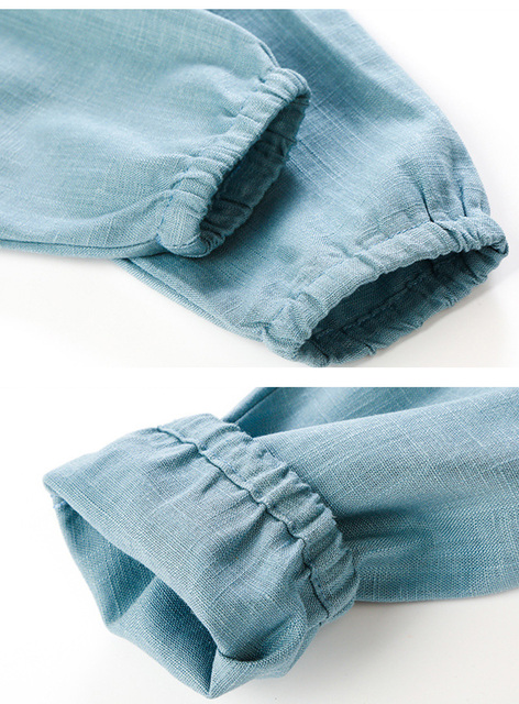 Dziecięce lniane spodnie wiosenno-letnie chłopięce i dziewczęce haremowe, materiał: bawełna+lniany (WT620) - Wianko - 10