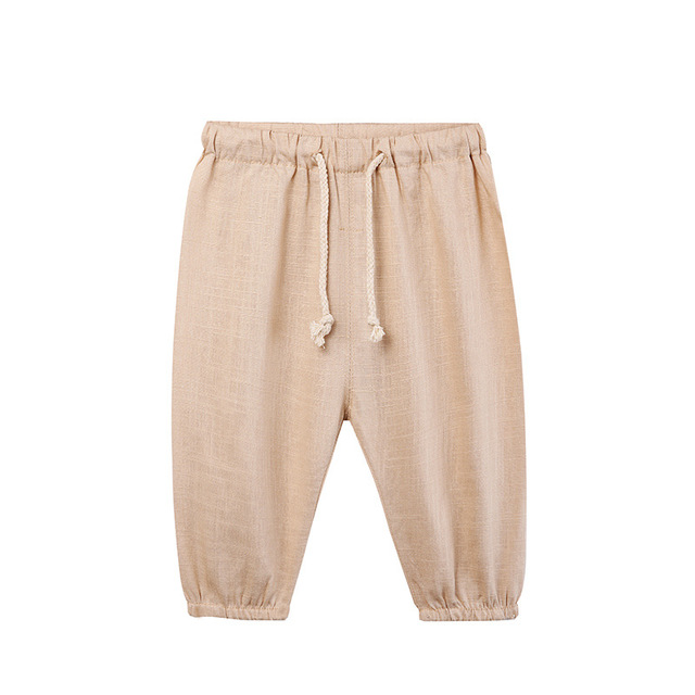 Dziecięce lniane spodnie wiosenno-letnie chłopięce i dziewczęce haremowe, materiał: bawełna+lniany (WT620) - Wianko - 16