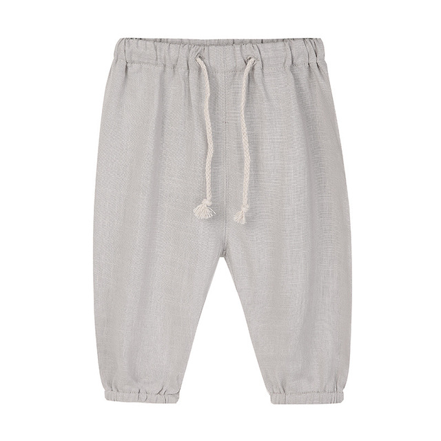 Dziecięce lniane spodnie wiosenno-letnie chłopięce i dziewczęce haremowe, materiał: bawełna+lniany (WT620) - Wianko - 15
