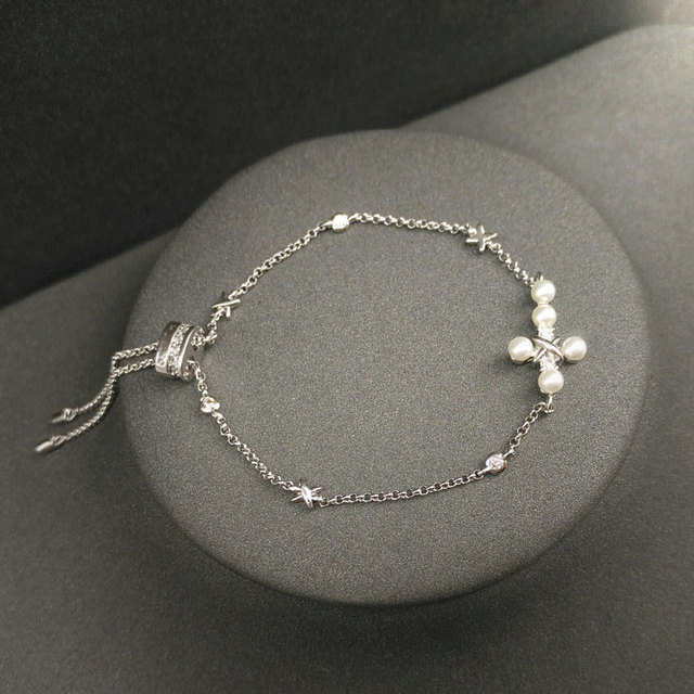 Srebrna regulowana bransoletka w kształcie krzyża z perłą - moda boho, Cheny s925 septembre - Wianko - 8