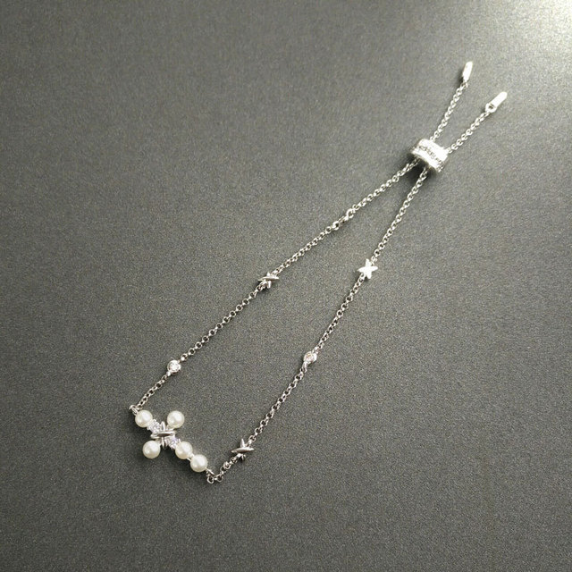 Srebrna regulowana bransoletka w kształcie krzyża z perłą - moda boho, Cheny s925 septembre - Wianko - 12