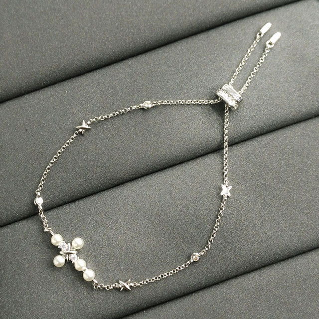 Srebrna regulowana bransoletka w kształcie krzyża z perłą - moda boho, Cheny s925 septembre - Wianko - 10
