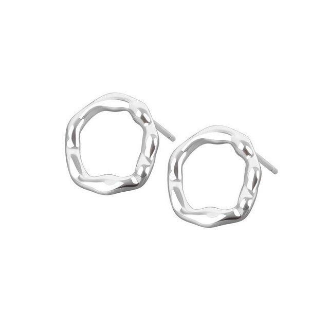 Srebrne kolczyki geometryczne CIAXY 925 - okrągłe ćwieki dla kobiet - Wianko - 12