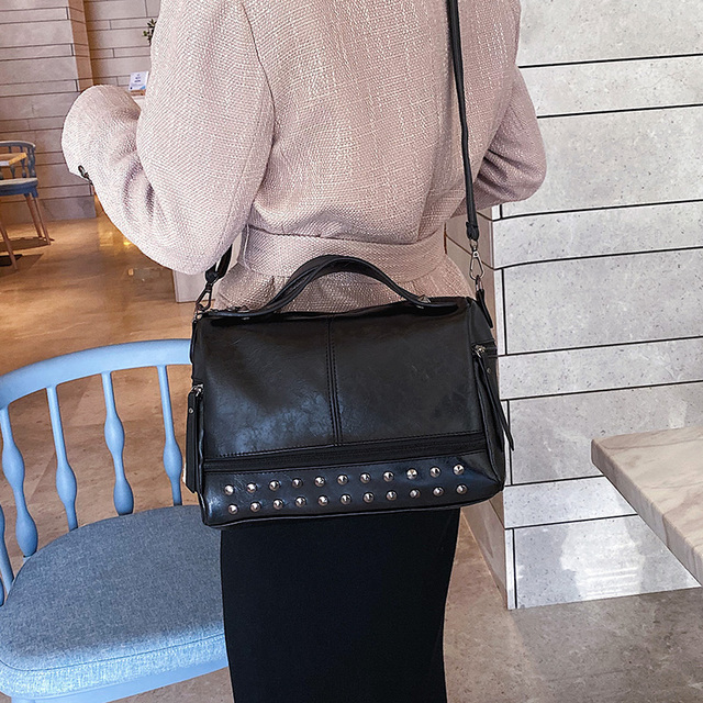 Wysokiej jakości skórzane torebki damske z dużą pojemnością na ramię 2021 - mała torba kurierska Sac A Main - Wianko - 1