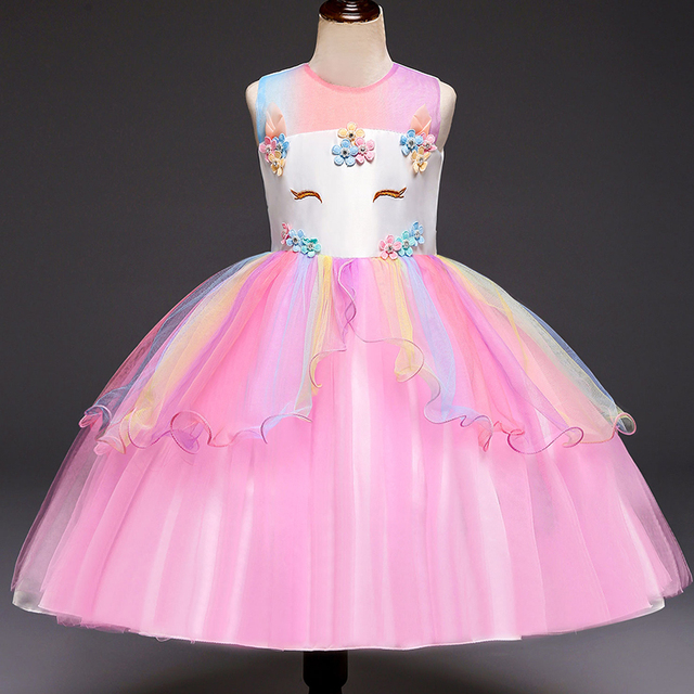 Jednorożec Princess Dress 2021 Fantasy Girls - Sukienka dla dzieci na urodziny, wesele, Halloween - Wianko - 2