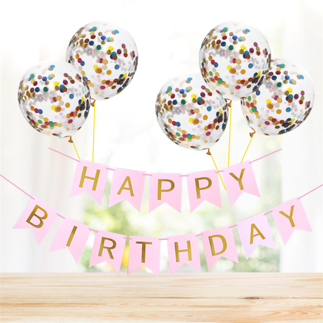 5 sztuk różowe złote nadmuchiwane balony z konfetti, 12 cali - zestaw dekoracji urodzinowych i weselnych - Wianko - 9