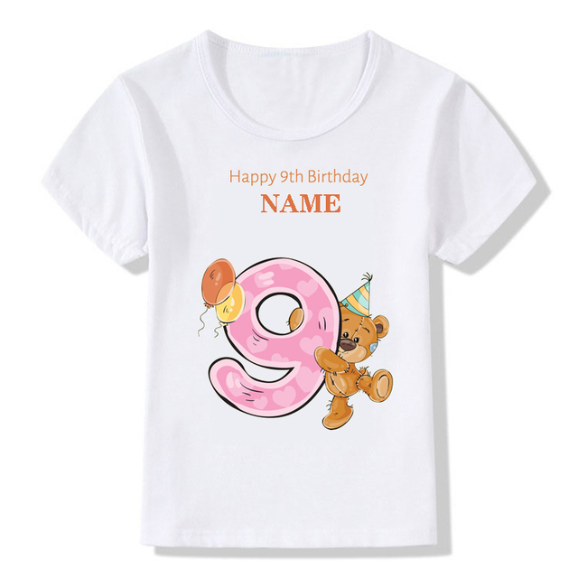 Zestaw T-shirtów rodzinnych z 2022 rokiem dla mamy, córki i syna w stylu zabawnych misiów na urodziny z krótkim rękawem - Wianko - 14