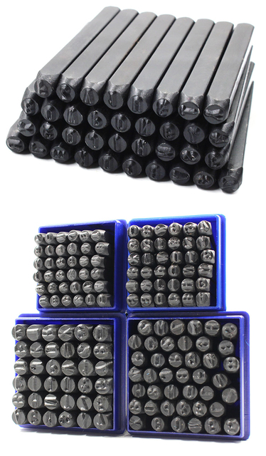 Czarny stalowy stempel pneumatyczny do tłoczenia metalu, cyfry arabskie i litery angielskie, rzeźbione stemple skórzane z logo, metalowe uszczelki - Wianko - 3