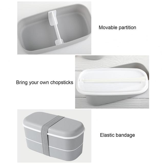 Pojemnik śniadaniowy Bento 2-warstwowy z przegródką, plastikowe pudełko do szkoły, Lunchbox - nowość - Wianko - 4