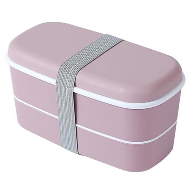 Pojemnik śniadaniowy Bento 2-warstwowy z przegródką, plastikowe pudełko do szkoły, Lunchbox - nowość - Wianko - 7