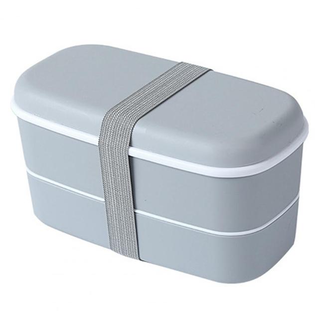 Pojemnik śniadaniowy Bento 2-warstwowy z przegródką, plastikowe pudełko do szkoły, Lunchbox - nowość - Wianko - 3