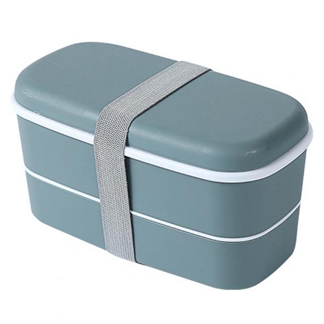 Pojemnik śniadaniowy Bento 2-warstwowy z przegródką, plastikowe pudełko do szkoły, Lunchbox - nowość - Wianko - 6