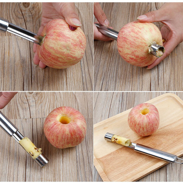 Wydrążacz jabłek ze stali nierdzewnej 2020 - Twist Seeder do usuwania gniazda nasiennego z owoców głóg, jujube, gruszka i jabłka - gadżet kuchenny - Wianko - 11