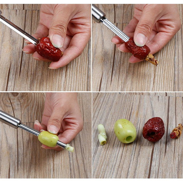 Wydrążacz jabłek ze stali nierdzewnej 2020 - Twist Seeder do usuwania gniazda nasiennego z owoców głóg, jujube, gruszka i jabłka - gadżet kuchenny - Wianko - 12