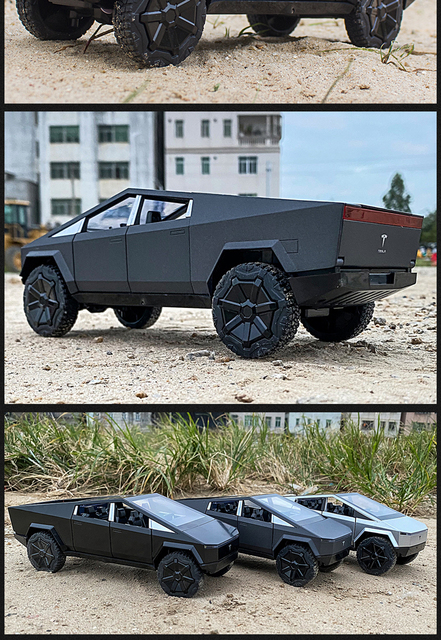 Nowy Model Samochodu Tesla Cybertruck Pickup 1/24 - Aluminiowy Diecast Metalowy - Zabawka Pojazd Terenowy dla Dzieci w Stylu Kolekcjonerskim - Wianko - 16
