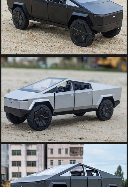 Nowy Model Samochodu Tesla Cybertruck Pickup 1/24 - Aluminiowy Diecast Metalowy - Zabawka Pojazd Terenowy dla Dzieci w Stylu Kolekcjonerskim - Wianko - 14