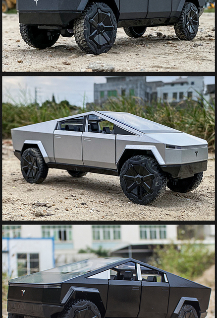 Nowy Model Samochodu Tesla Cybertruck Pickup 1/24 - Aluminiowy Diecast Metalowy - Zabawka Pojazd Terenowy dla Dzieci w Stylu Kolekcjonerskim - Wianko - 15