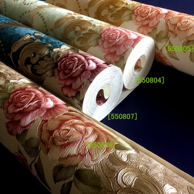 Tapeta z tkaniny w 3D z wytłaczanymi kwiatami - ozdoba ścienna do sypialni, salonu i TV, 10M - Wianko - 1