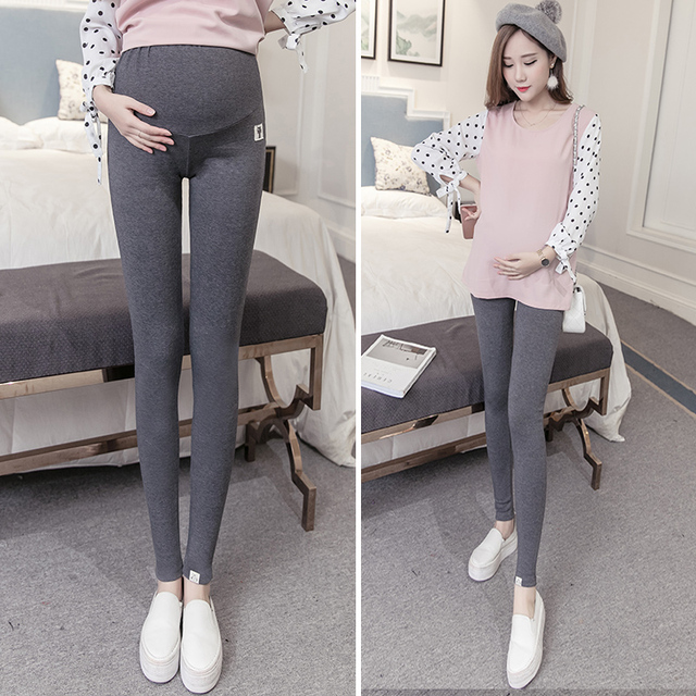 Aksamitne bawełniane spodnie legginsy na zimę dla kobiet w ciąży (4XL) - Wianko - 5