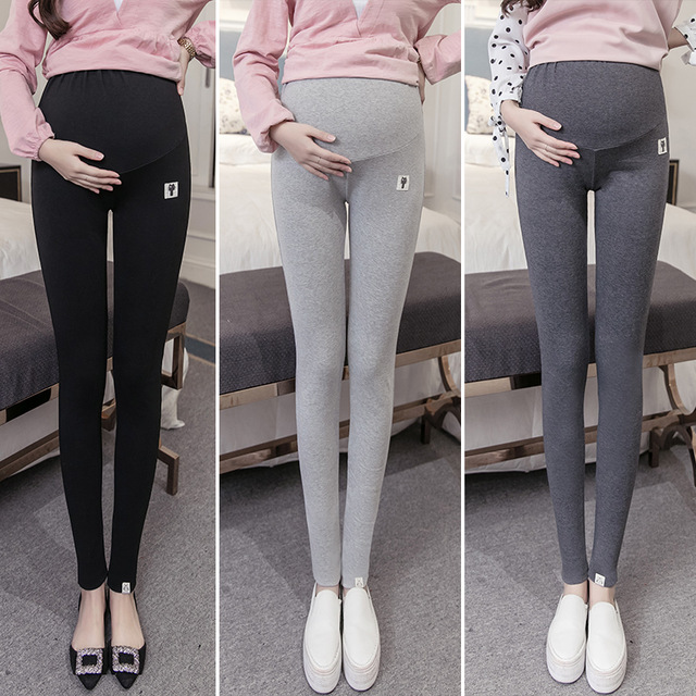 Aksamitne bawełniane spodnie legginsy na zimę dla kobiet w ciąży (4XL) - Wianko - 1