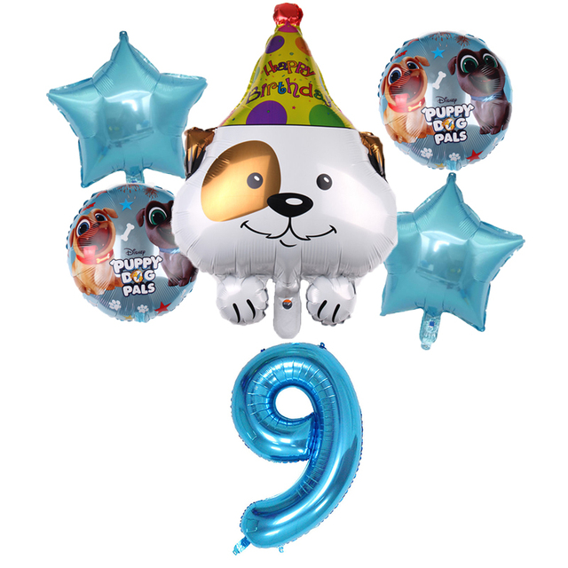 Baloniki foliowe z motywem psa w kształcie cyfr oraz baloniki lateksowe na urodziny i imprezę dziecięcą - Wianko - 10