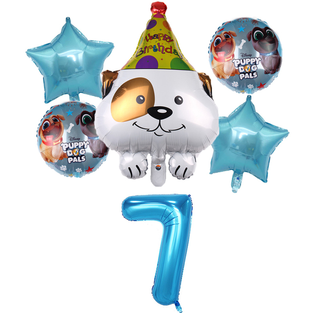 Baloniki foliowe z motywem psa w kształcie cyfr oraz baloniki lateksowe na urodziny i imprezę dziecięcą - Wianko - 8