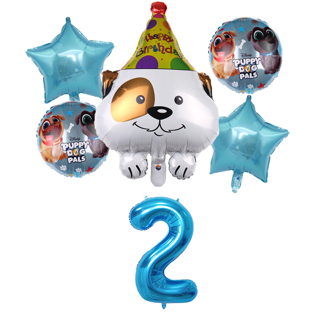 Baloniki foliowe z motywem psa w kształcie cyfr oraz baloniki lateksowe na urodziny i imprezę dziecięcą - Wianko - 3