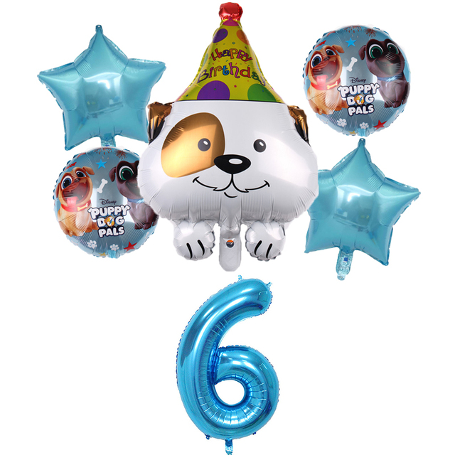 Baloniki foliowe z motywem psa w kształcie cyfr oraz baloniki lateksowe na urodziny i imprezę dziecięcą - Wianko - 7