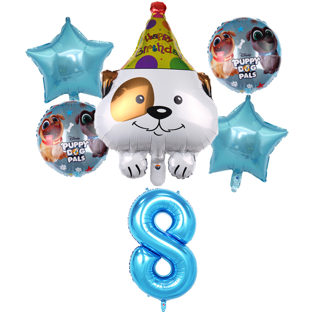 Baloniki foliowe z motywem psa w kształcie cyfr oraz baloniki lateksowe na urodziny i imprezę dziecięcą - Wianko - 9