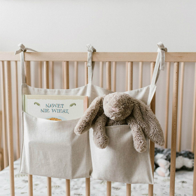 Torba do przechowywania pieluch i zabawek dla noworodka z organizatorem na pościel do łóżeczka, piętrowym łóżkiem szpitalnym i kieszeniami na książki - Wianko - 2