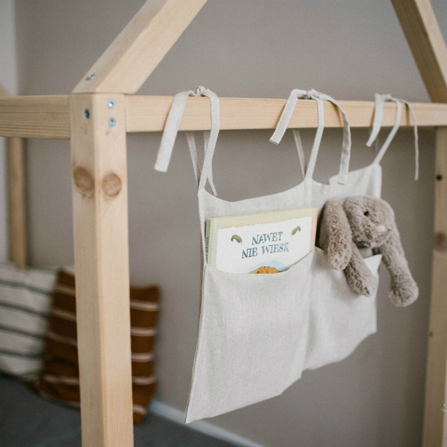 Torba do przechowywania pieluch i zabawek dla noworodka z organizatorem na pościel do łóżeczka, piętrowym łóżkiem szpitalnym i kieszeniami na książki - Wianko - 3