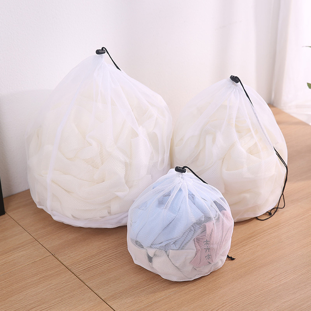 Biała torba do prania bielizny pończoch - woreczek na pranie biustonosza, wykonana z wysokiej jakości materiałów - Wianko - 6