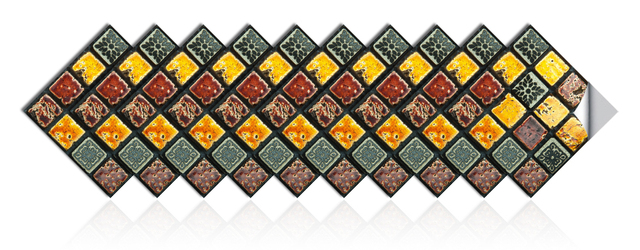 10 sztuk różnych rozmiarów naklejek ścian Retro wzór cegły kryształowej mozaiki twardy Film płytka Home Decor skóry i kij olejoodporne tapety - Wianko - 8