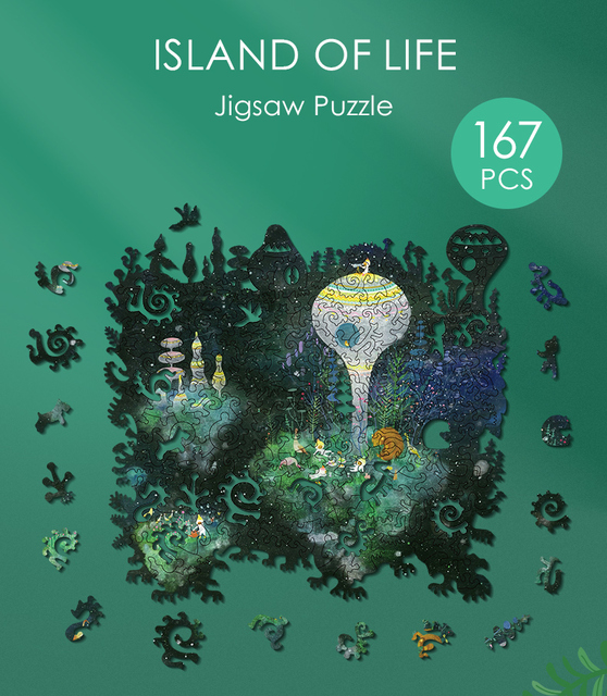 Drewniane Puzzle Jigsaw Wyspa Życia - Nieregularne i Trudne do Rozwiązania - Zabawka dla Dzieci i Dorosłych - Wianko - 1