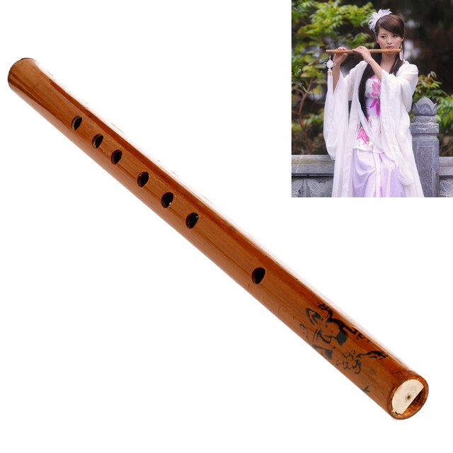 Tradycyjny 6-otworowy flet bambusowy - instrument muzyczny o naturalnym kolorze drewna U7EF - Wianko - 3
