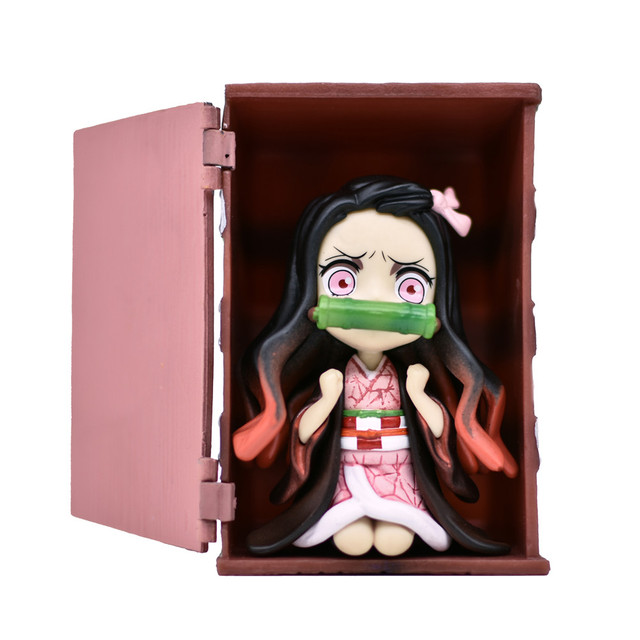 Figurka akcji Anime Kimetsu nie Yaiba - Kamado Nezuko w pudełku, rysowane PVC GK - Wianko - 1