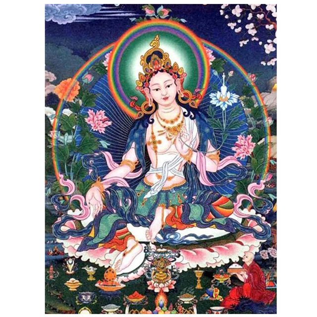 Budda Guanyin Zen - pełna wiertła, DIY diamentowe malarstwo krzyżykowe, mozaika 5D, haft ścian, decor religijny - Wianko - 4