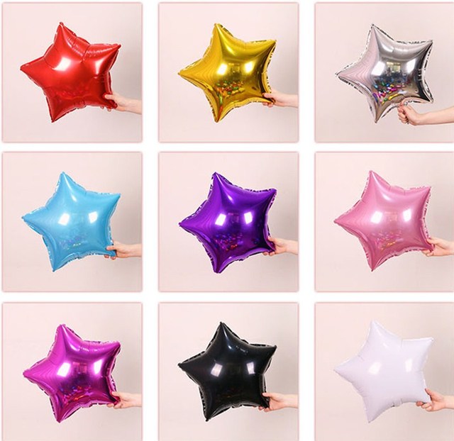 Partia 20 foliowych balonów gwiazdkowych 5/10/18 cali - srebrno-złote, świetne na ślub, urodziny, dekorację, balony nadmuchiwane - Wianko - 5