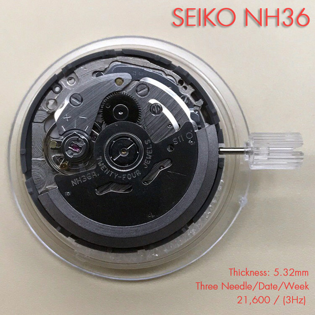 Japoński zegarek mechaniczny Seiko NH35 NH36 z 24 klejnotami i białą datą - Wianko - 4