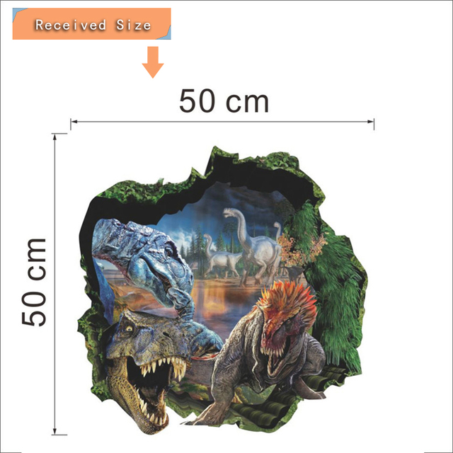 Naklejki ścienne dla pokoju dziecięcego - 3D las dinozaurów, PVC zwierzęta - Wianko - 2